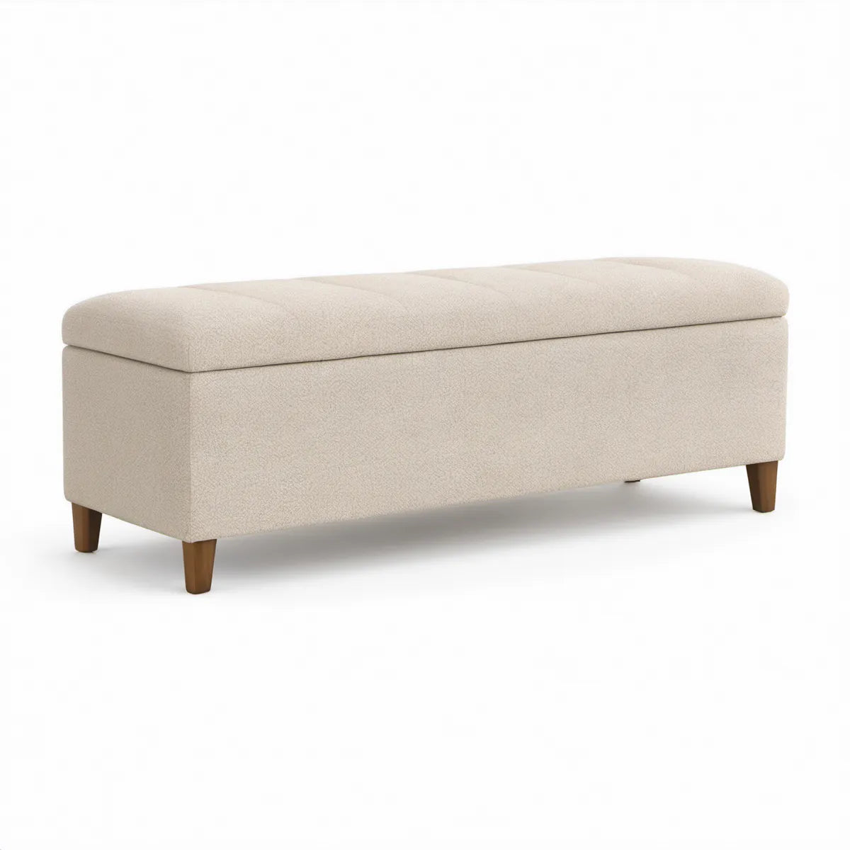 Čalouněná lavice s úložným prostorem 110 × 40 × 45 cm, krémová/hnědá